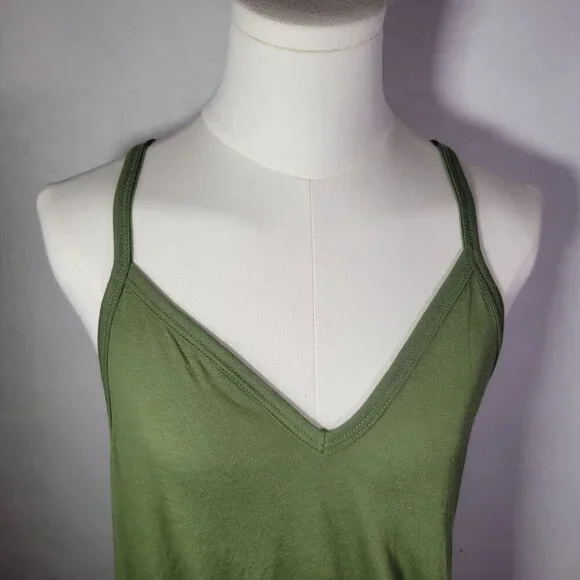 Miken Women Green Sleeveless V-Neck Knotted Hem Coverup Dress Size S - Picture 2 of 7